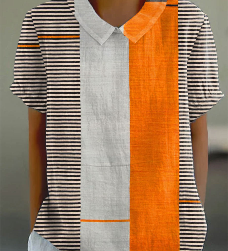 Doireann - Striped Colour Block Blouse