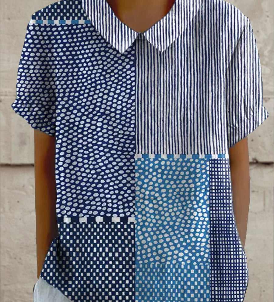 Ríona - Patchwork Print Blouse