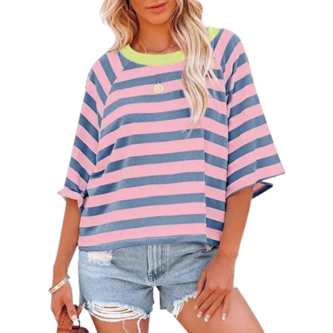 Aoife - Trendy Loose Fit Summer Crewneck Top