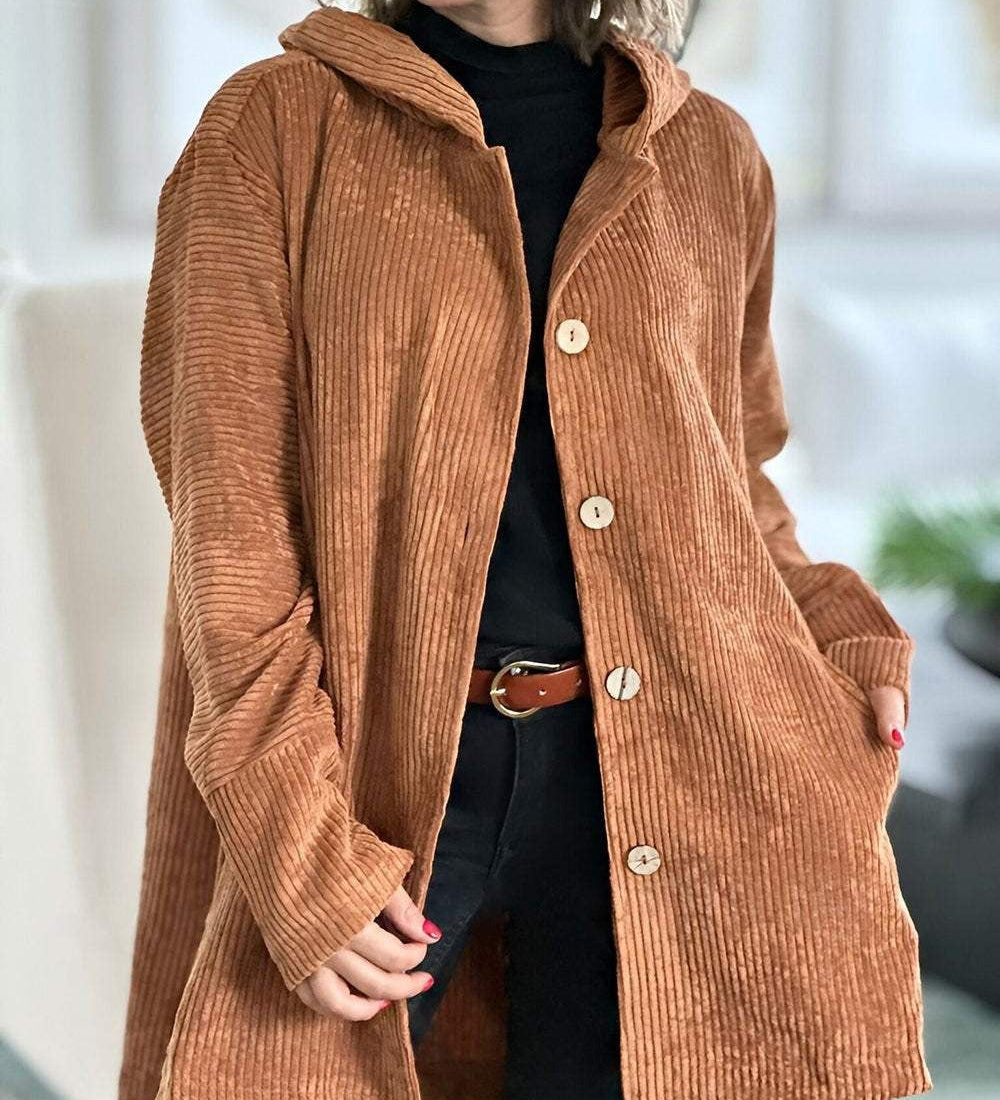 Shauna - Corduroy Hooded Cardigan