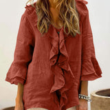 Niamh - Chic Bell Sleeve Ruffle Top