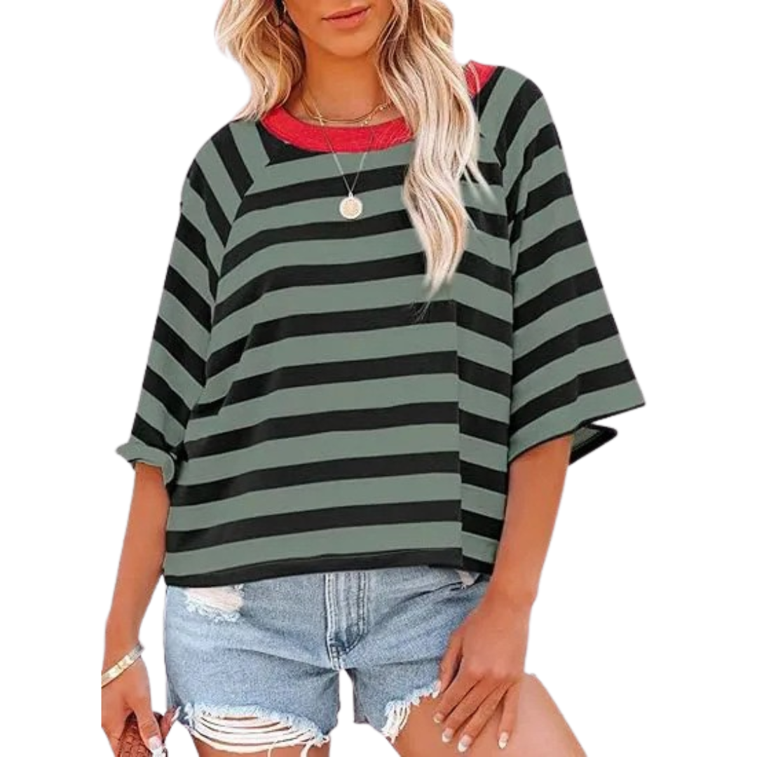 Aoife - Trendy Loose Fit Summer Crewneck Top