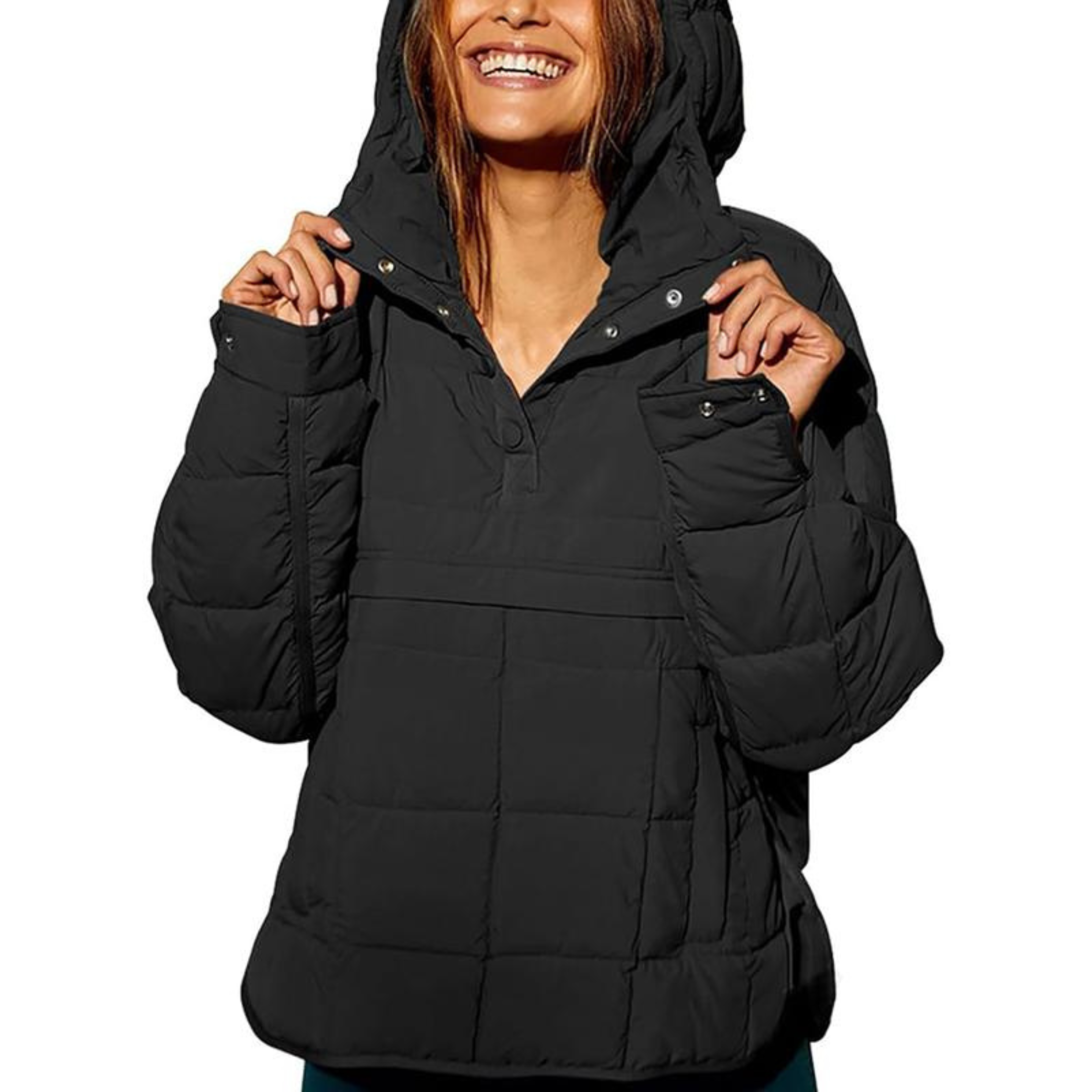 Ciara - Oversized Hooded Pullover Jacket