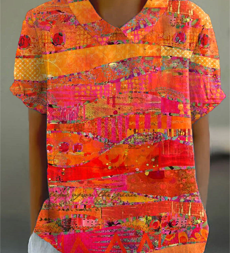 Nuala - Blouse with Abstract Print