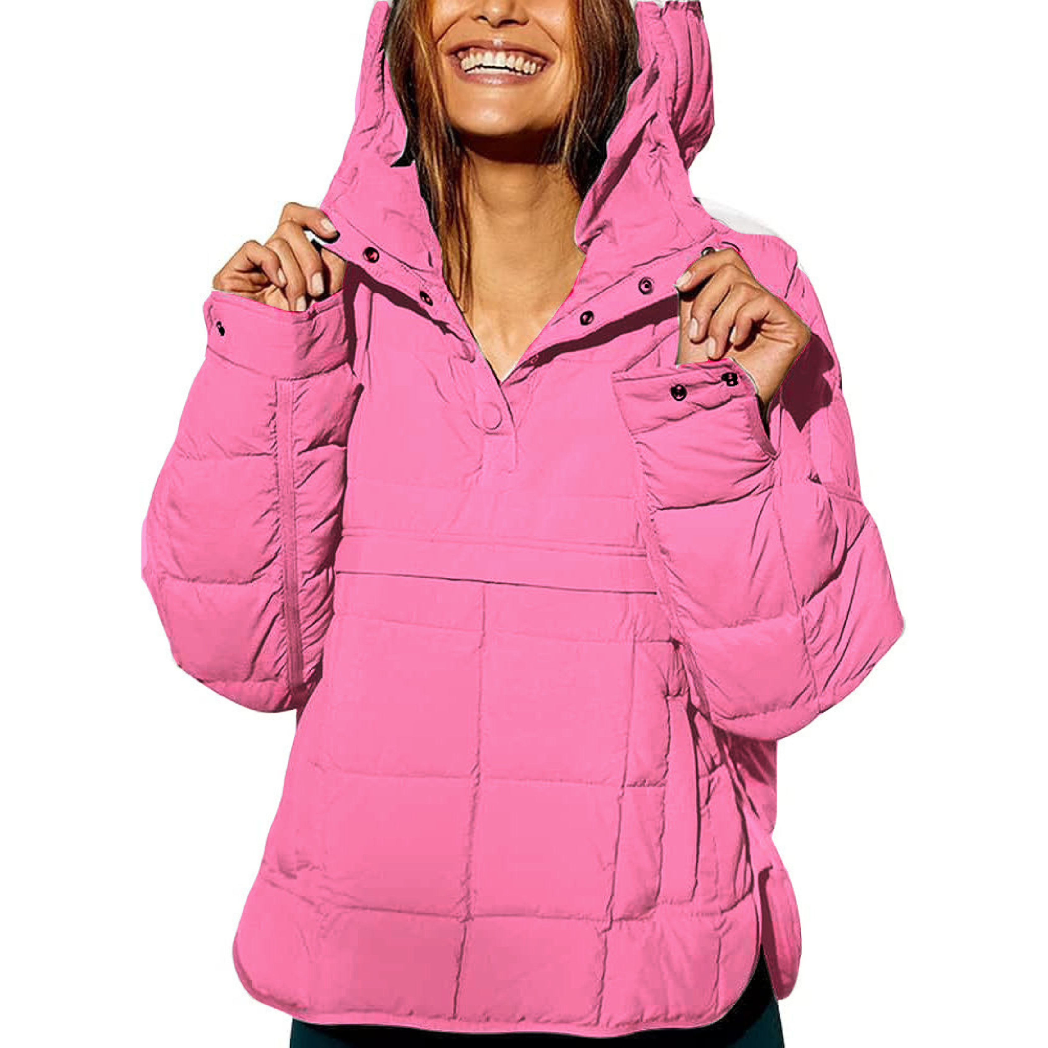 Ciara - Oversized Hooded Pullover Jacket