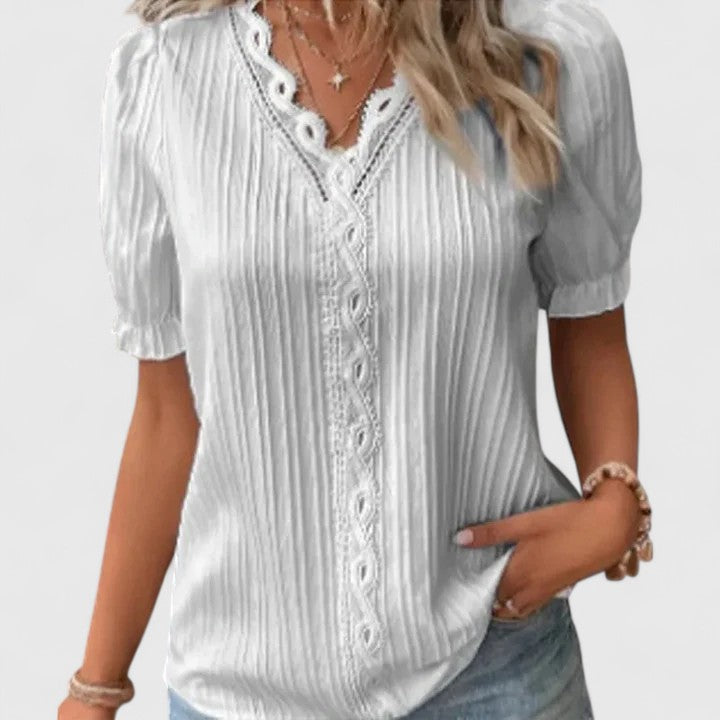 Aoife - Elegant V-Neck Blouse