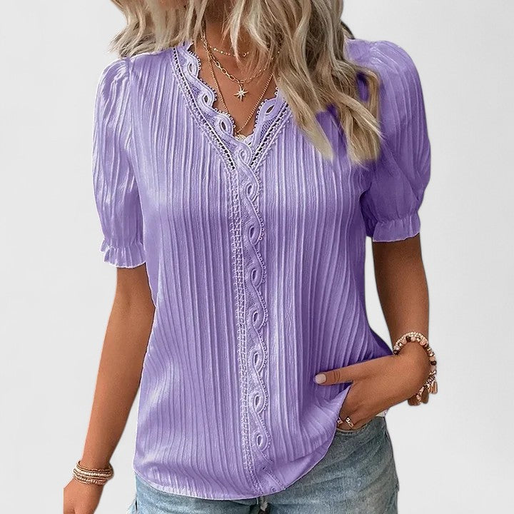 Aoife - Elegant V-Neck Blouse