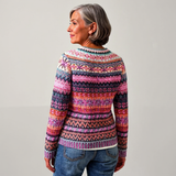 Doireann - Pink and Purple Vintage Jumper with Marled Bands