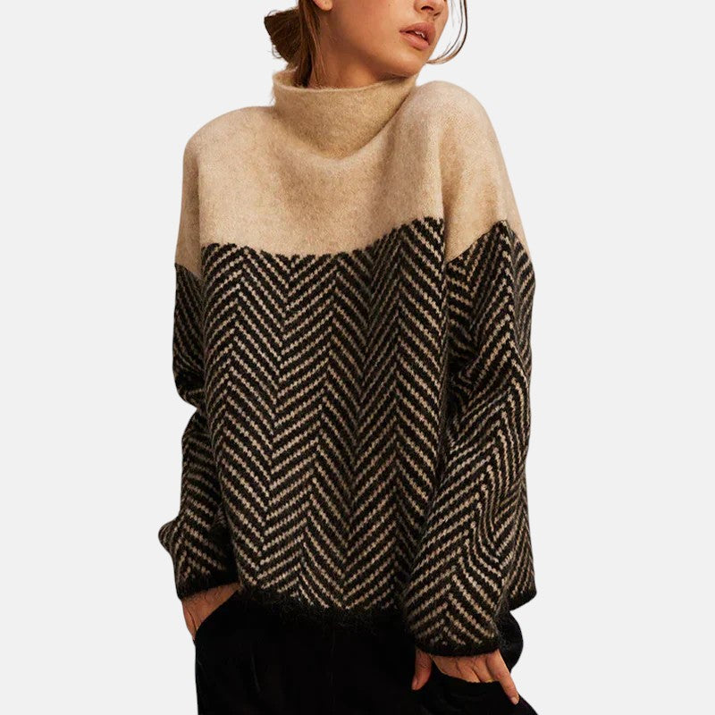 Keeva - Structured Two-Tone Knit Jumper