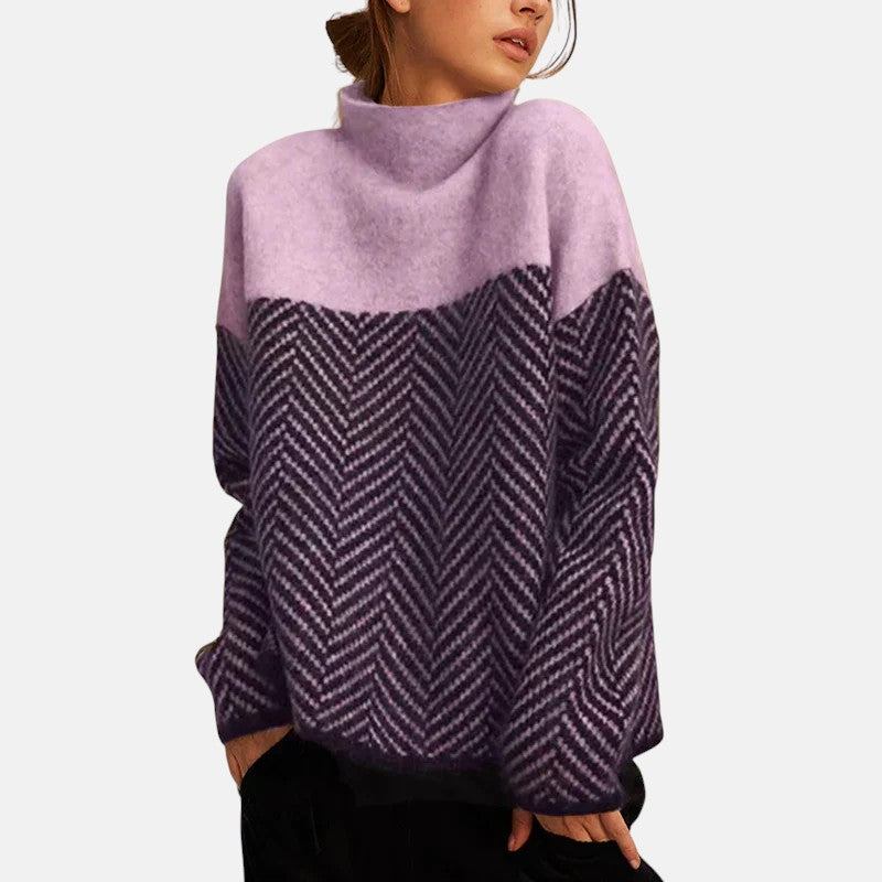 Keeva - Structured Two-Tone Knit Jumper