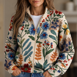 Úna - Botanical Garden Floral Zip-Up Cardigan