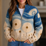Laoise - Sunflower Meadow Zip-Up Cardigan