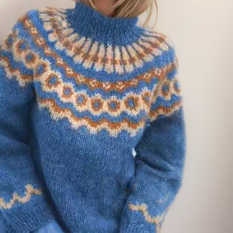 Nuala - Vintage Jumper with Nordic Yoke, Four Colours