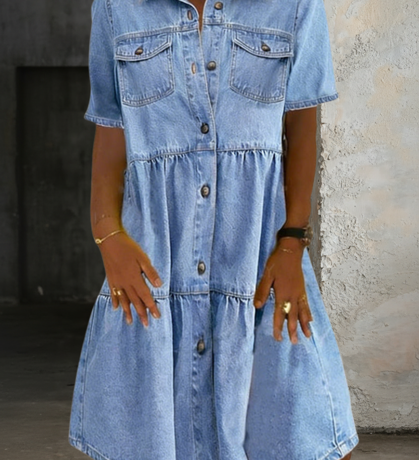 Honora - Casual Elegant Denim Dress