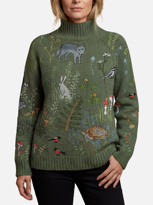 Saoirse - Woodland Print Roll Neck Jumper