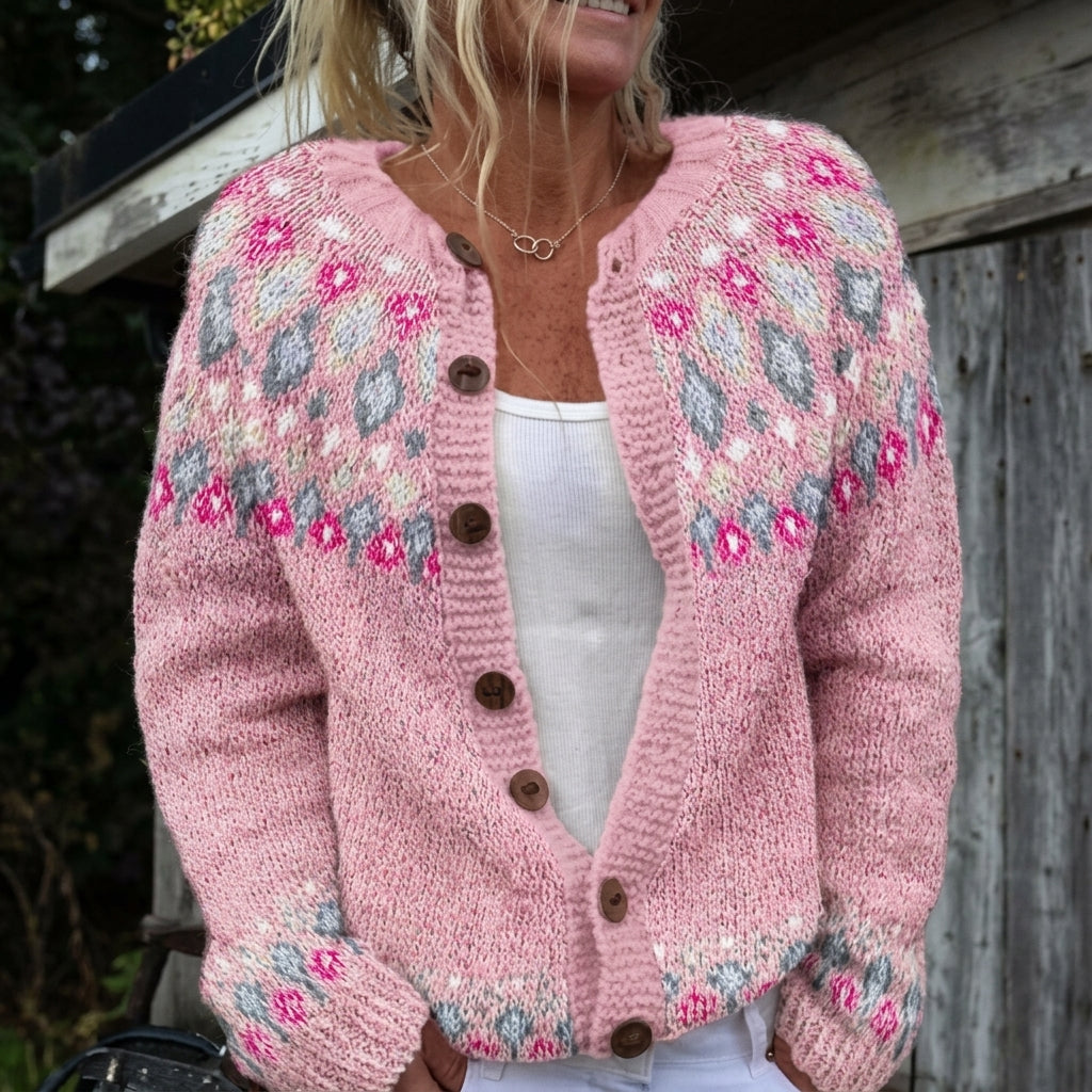 Sorcha - Norwegian Print Button Cardigan