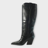 Nessa - Croc-Print Boots