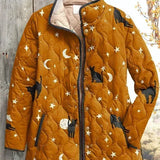 Muirne - Amber Celestial Cat Quilted Jacket