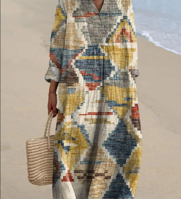 Síomha - Bohemian-Inspired Dress with Ethnic Prints
