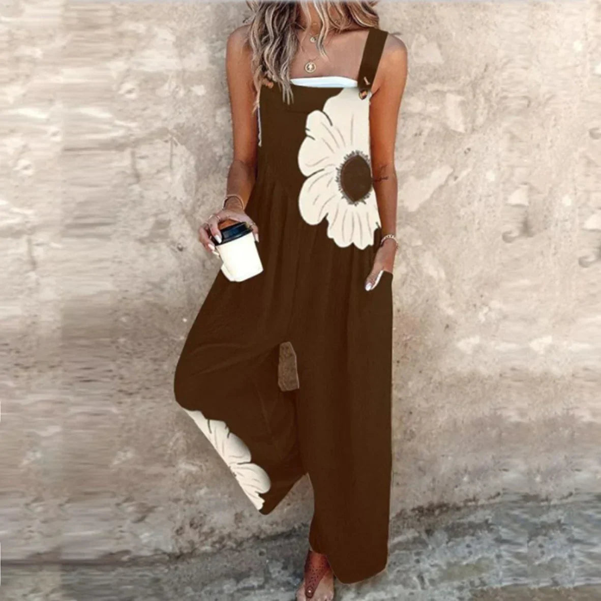 Nessa - Comfortable printed dungarees