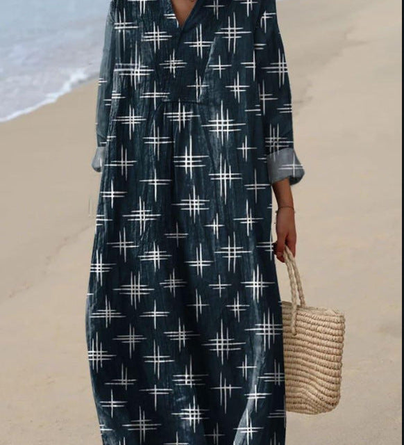 Róisín - Bohemian Dress with Star Print