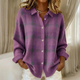 Ciara - Purple Tartan Cardigan