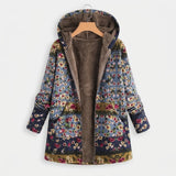 Nessa - Sherpa Hoodie with Floral Print