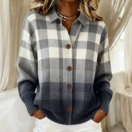 Bronagh - Grey Ombre Tartan Cardigan