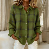 Aoife - Moss Green Tartan Cardigan