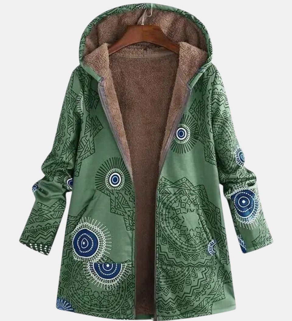 Bláthnaid - Sherpa Jacket with Ethnic Print