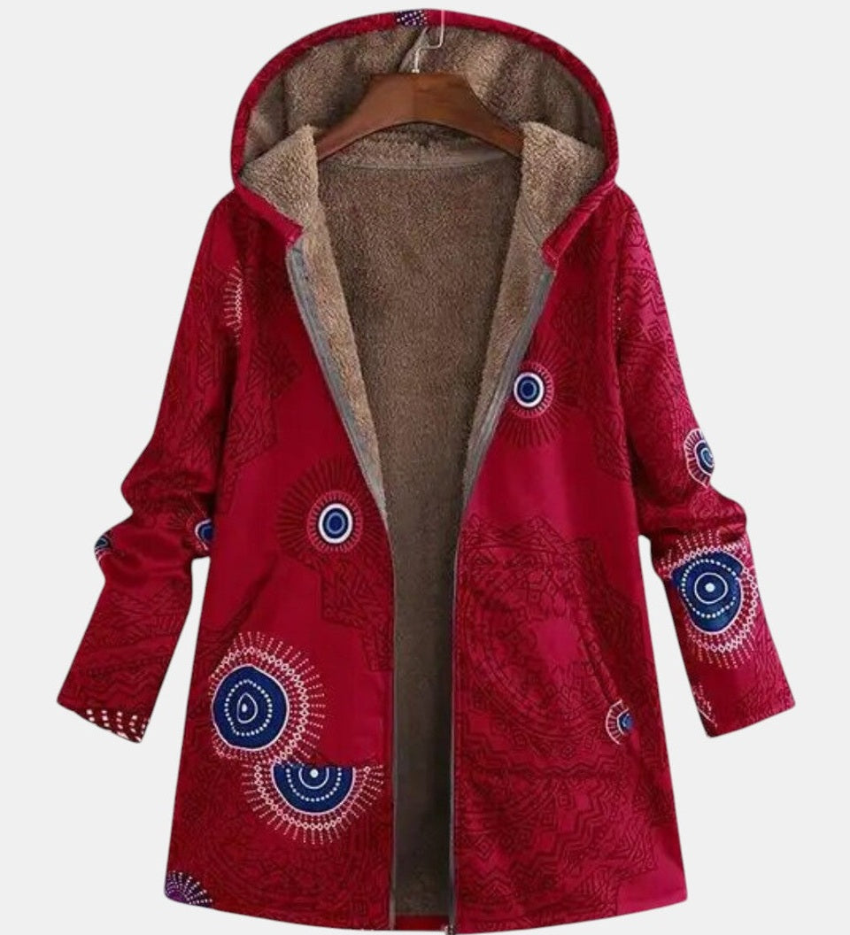 Bláthnaid - Sherpa Jacket with Ethnic Print