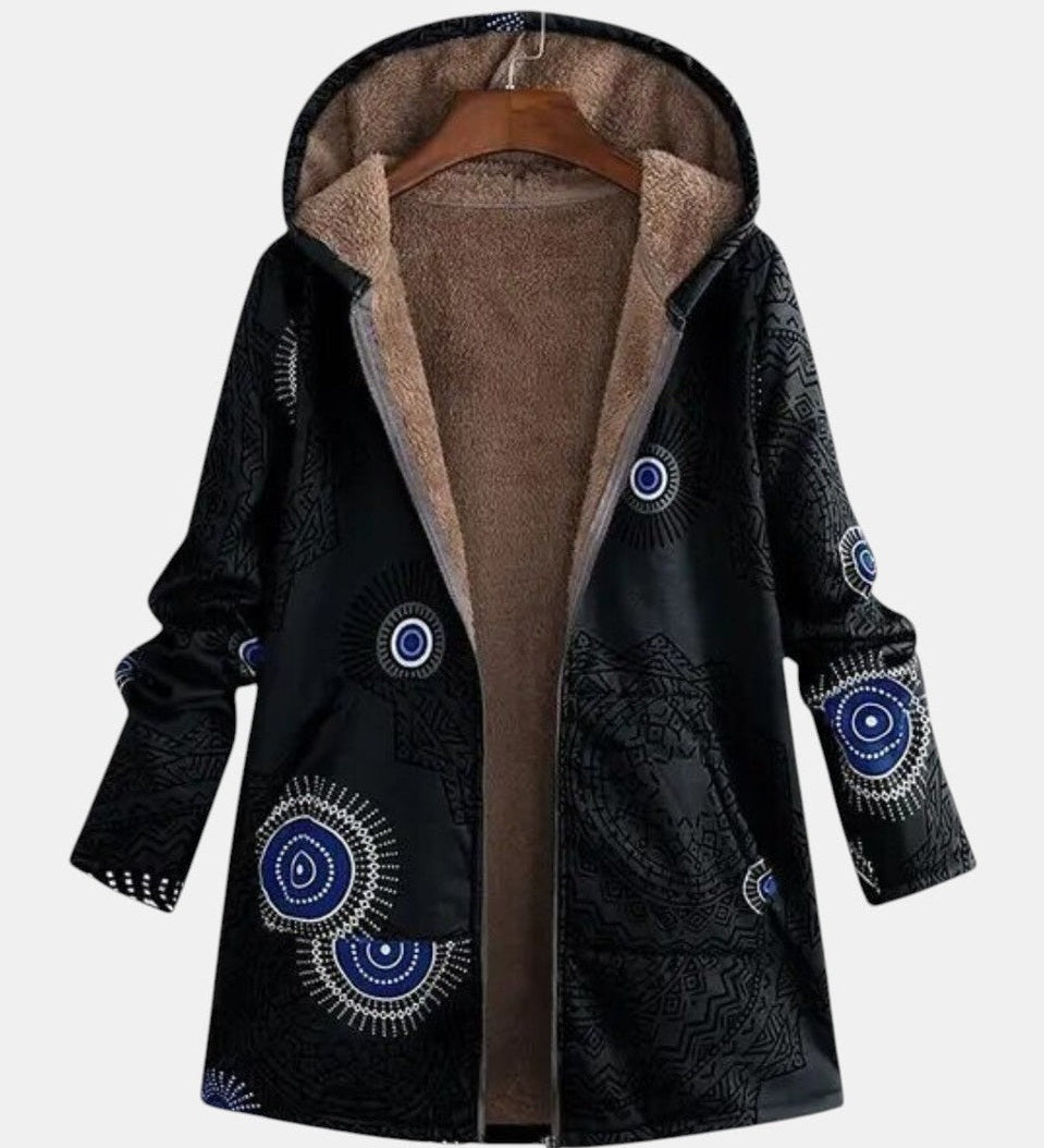 Bláthnaid - Sherpa Jacket with Ethnic Print