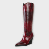 Nessa - Croc-Print Boots