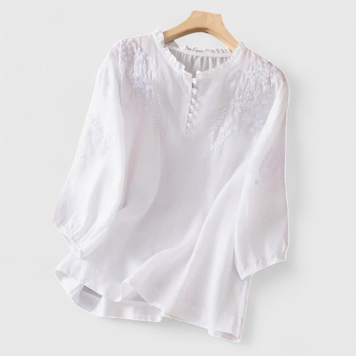 Ríoghnach - Elegant Button-Front Blouse