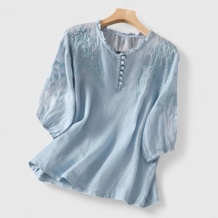 Ríoghnach - Elegant Button-Front Blouse
