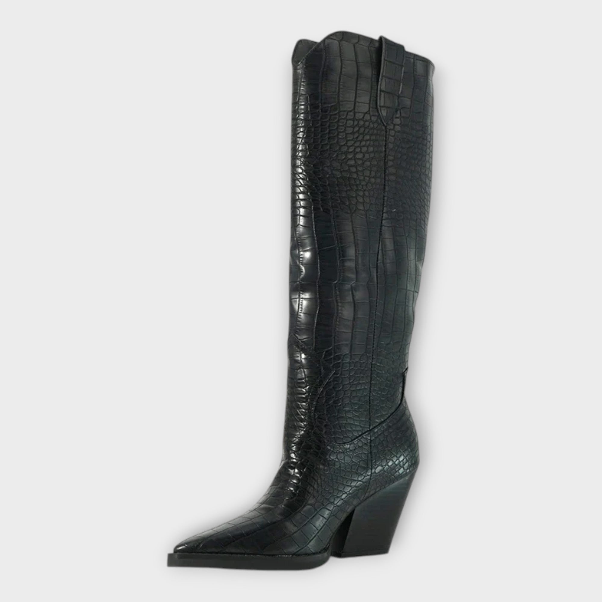 Nessa - Croc-Print Boots