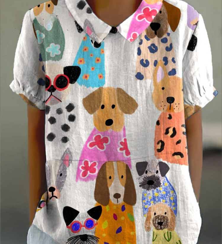 Eithne - Dog Print Blouse