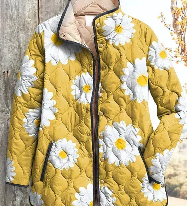 Ciara - Yellow Daisy Quilted Jacket