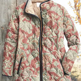 Clíodhna - Light Dusty Rose Floral Quilted Jacket