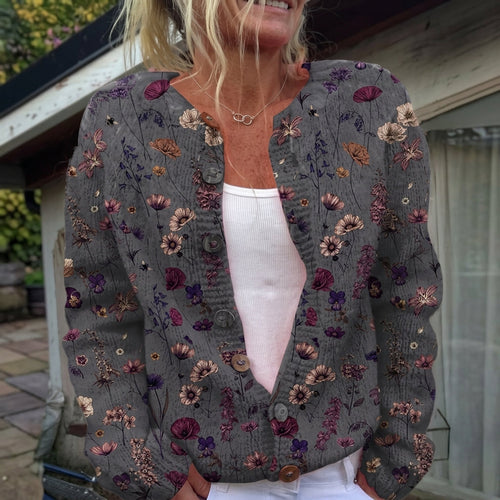 Laoise - Floral Print Button Cardigan