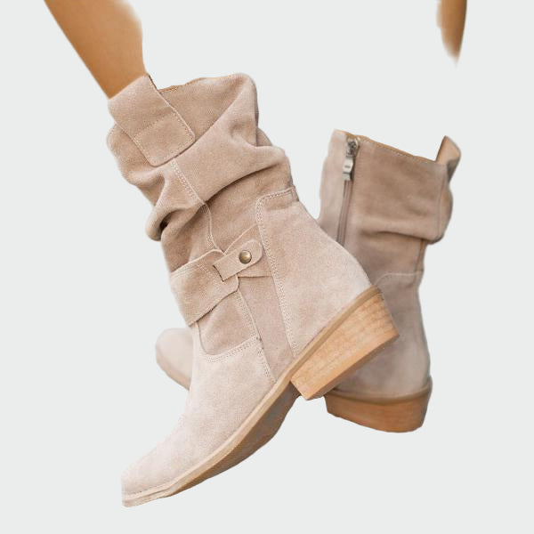 Áine - Tall Suede Ankle Boots