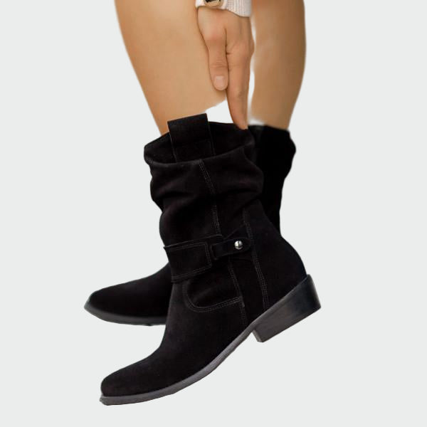 Áine - Tall Suede Ankle Boots