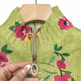Caitlín - Lime and Pink Floral Zip-Up Cardigan
