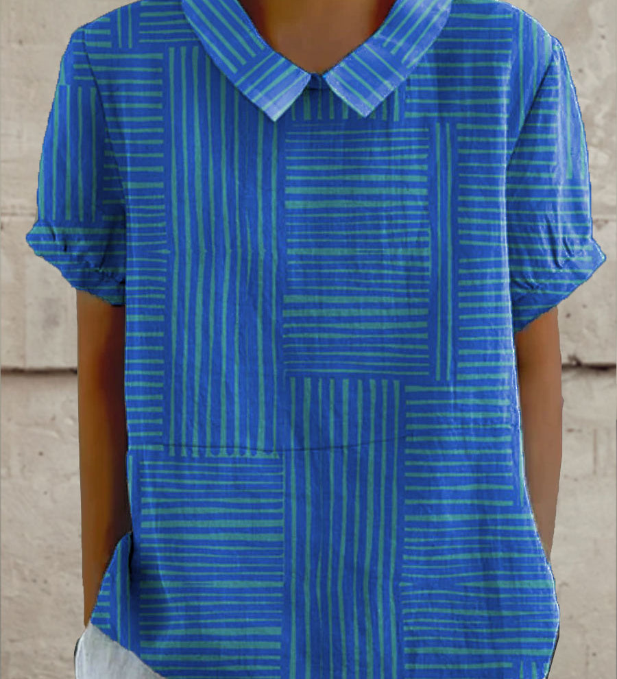 Sadhbh - Striped Geometric Blouse