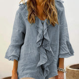 Niamh - Chic Bell Sleeve Ruffle Top