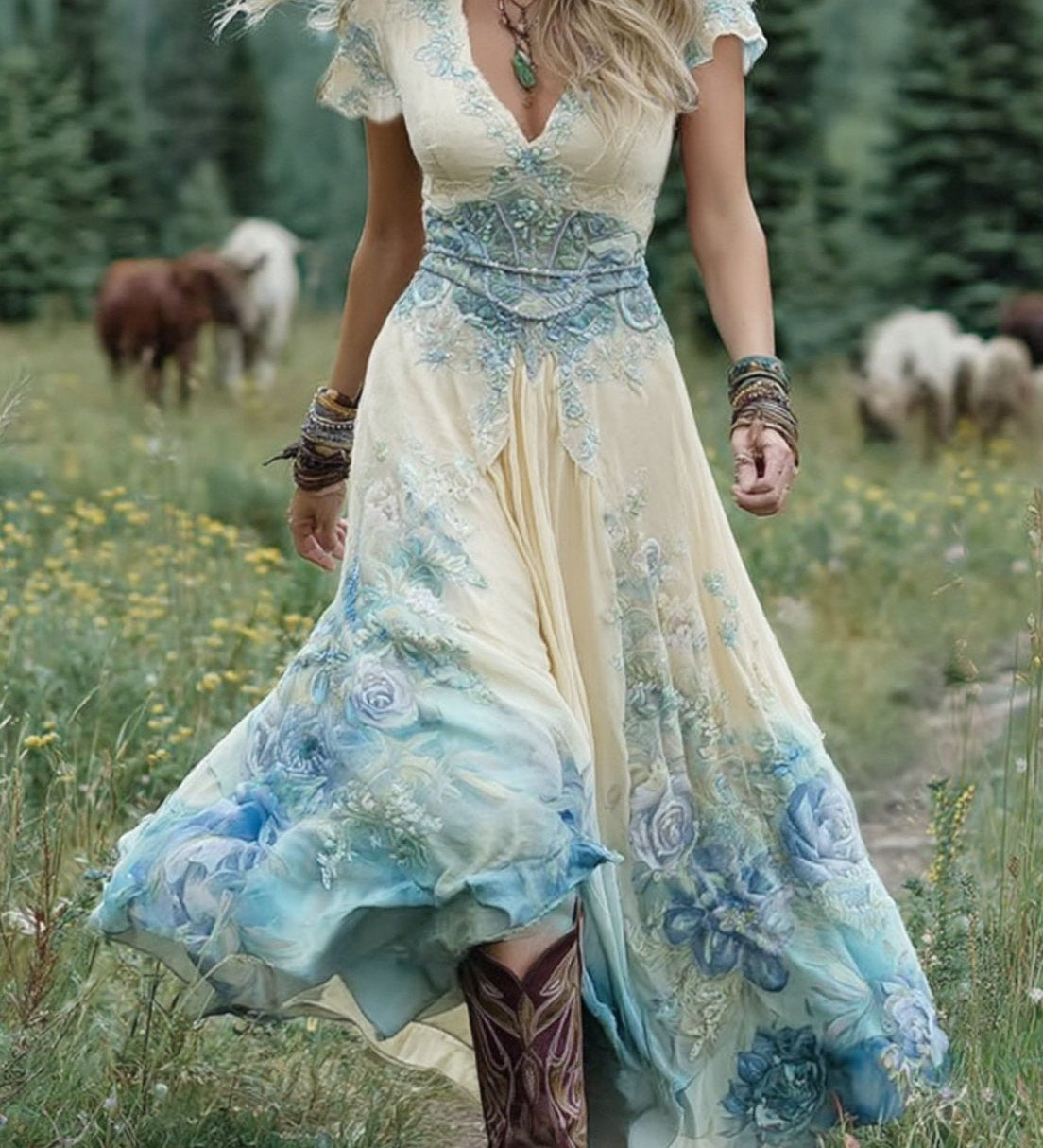Clodagh - Short Maxi Floral Dress
