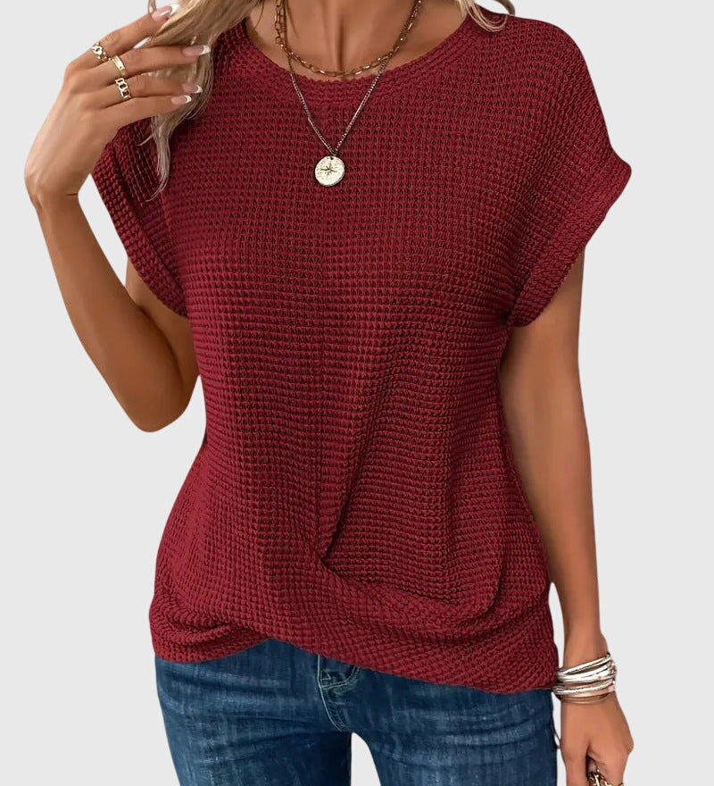 Fionnuala - Elegant Blouse with Crew Neck