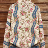Bláthnaid - Climbing Rose Ribbon Zip-Up Cardigan