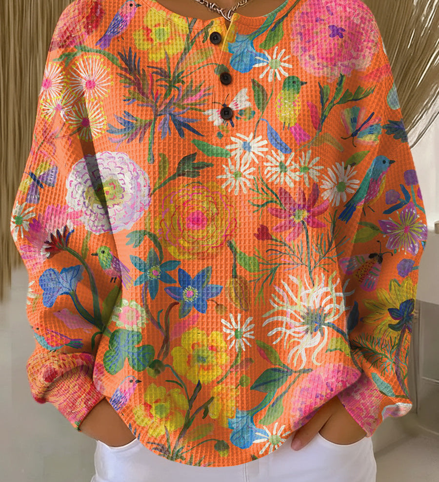 Aisling - Orange Floral Top