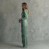 Clíona - Long Fringe Dress with V-Neck